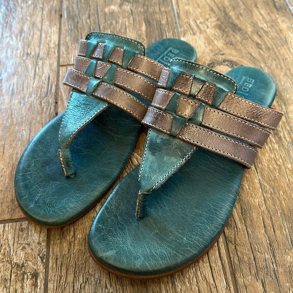 Bed Stu Turquoise Yoli Thong Sandals Leather 9.5 - Picture 1 of 5